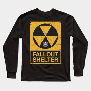 Cold War Civil Defense Fallout Shelter Sign Long Sleeve T-Shirt